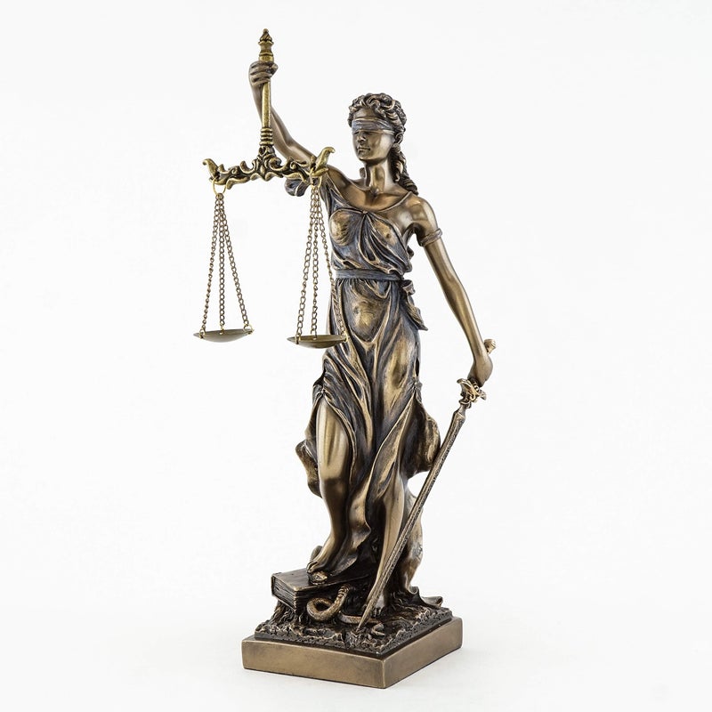 Top Collection Bronze Finish Lady Justice 12.5 Inch Statue Sculpture - Image 1